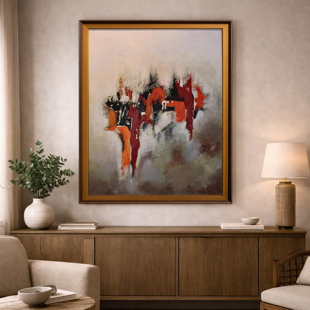 Neutral Abstract Canvas Painting