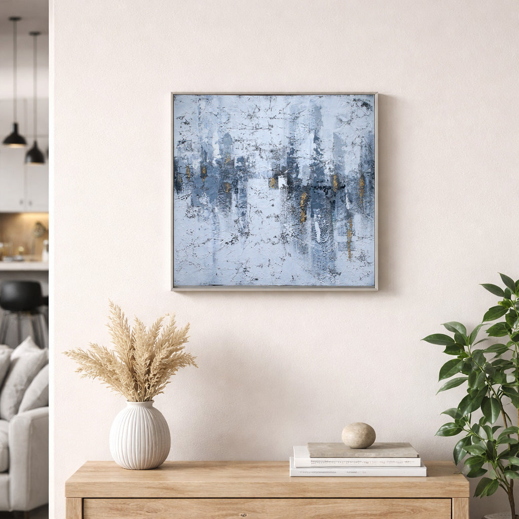 Silver Grey Abstract Cityscape Textured