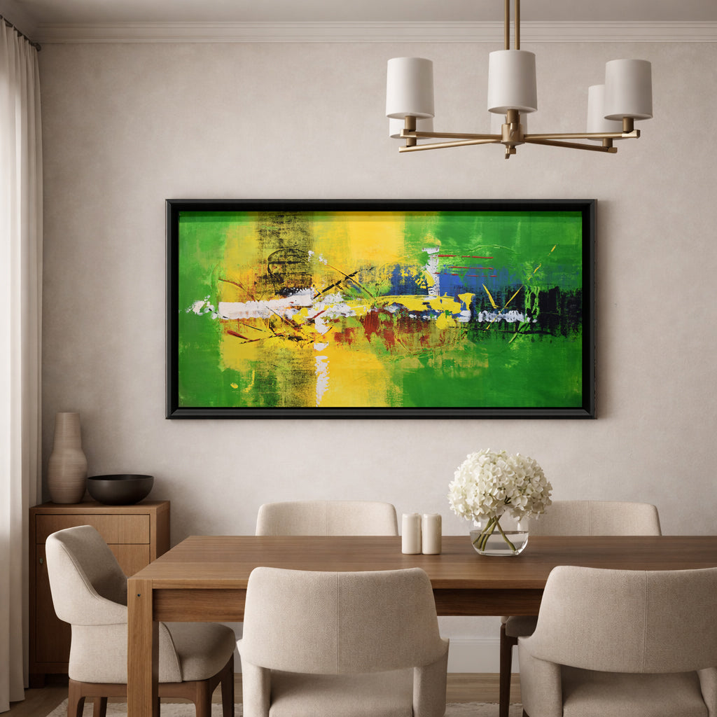 Green Abstract Painting Modern Colorful Wall Art
