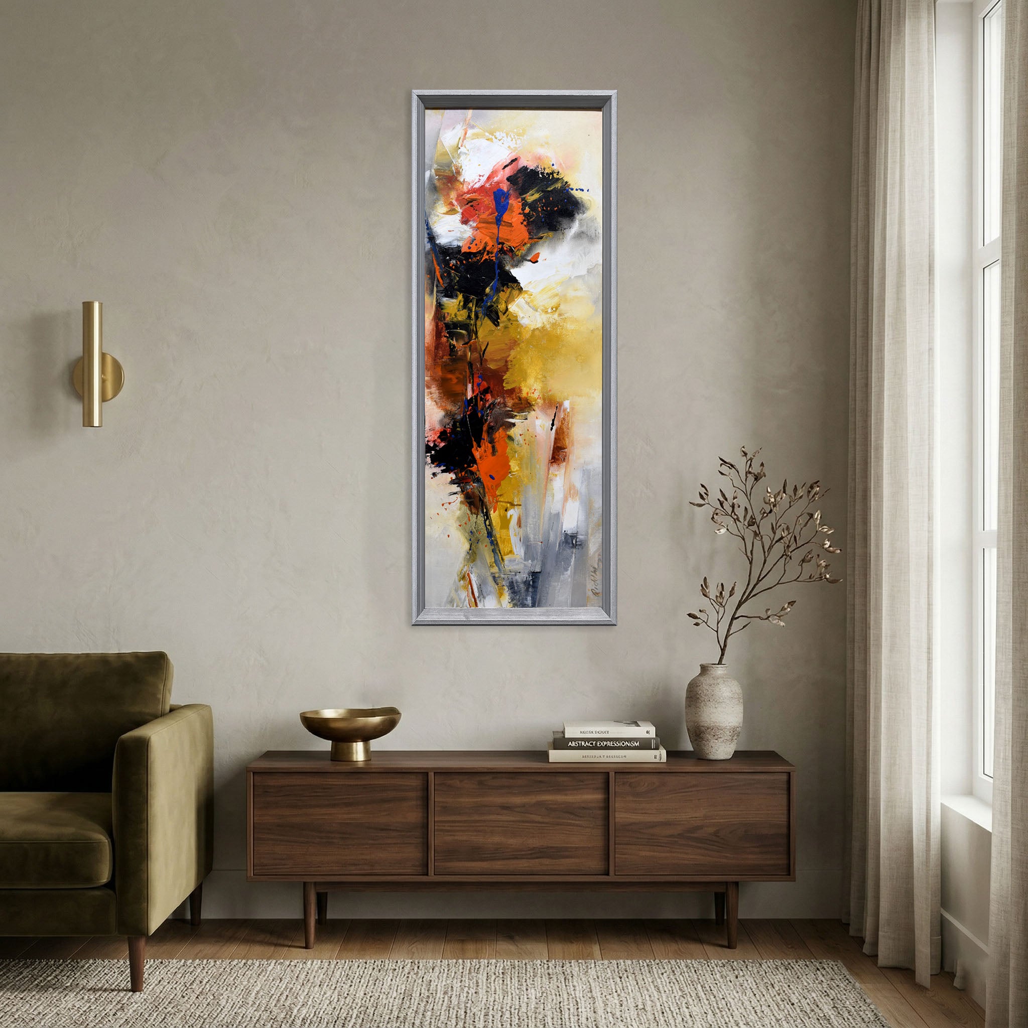 Abstract Vertical Handmade Painting