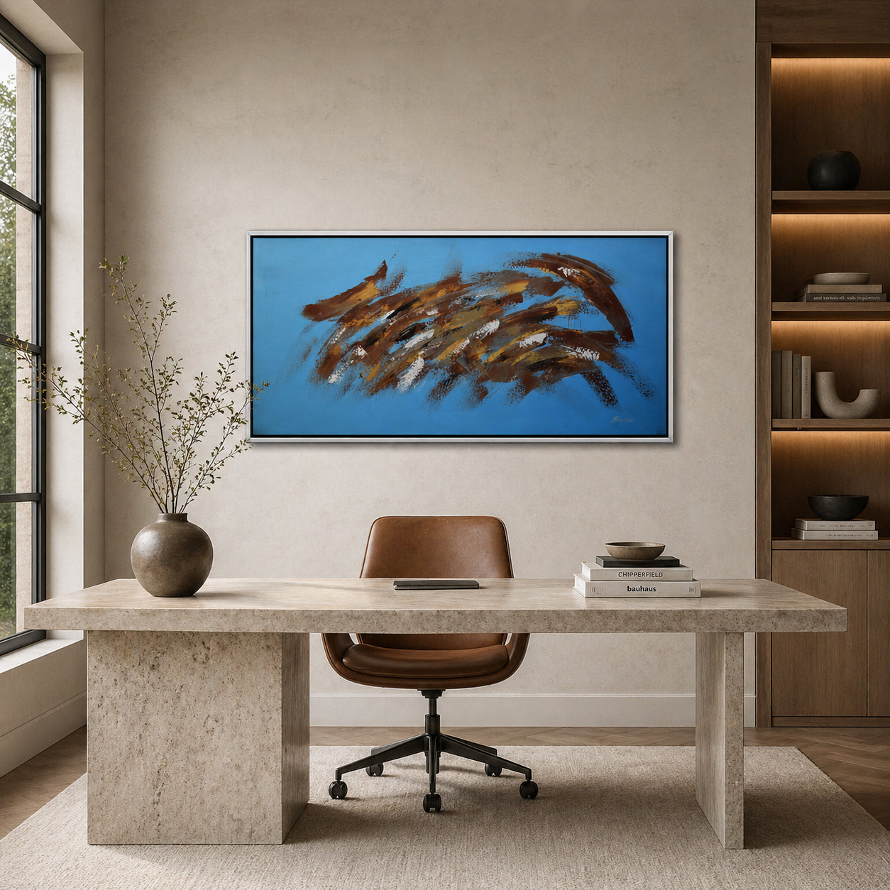 Blue Abstract Canvas Painting