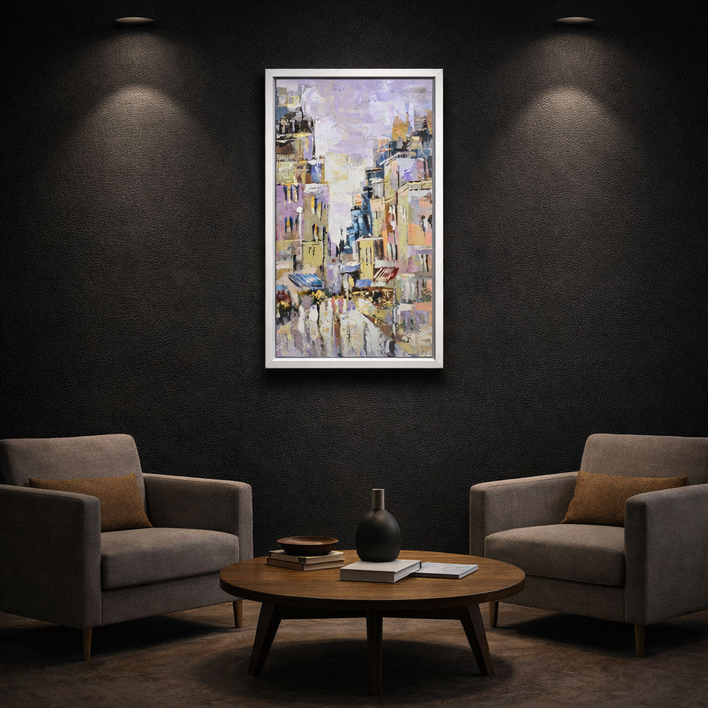Abstract City View Handmade Painting