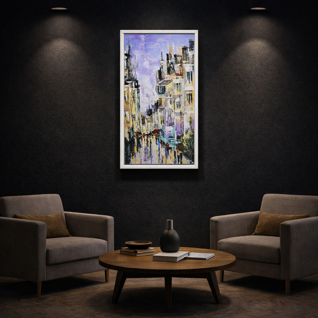 Abstract City View Handmade Painting