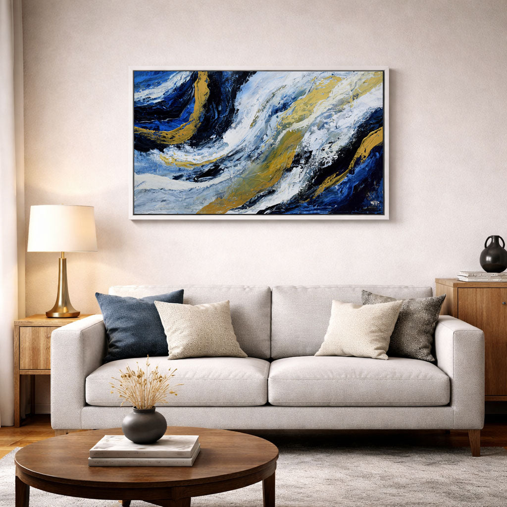 Blue Abstract Handmade Painting