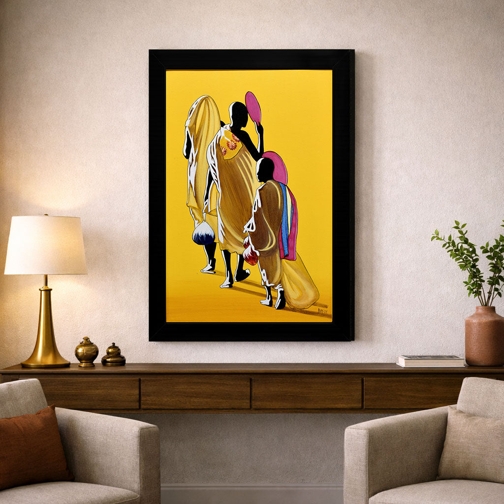 Walking Monks Handmade Painting