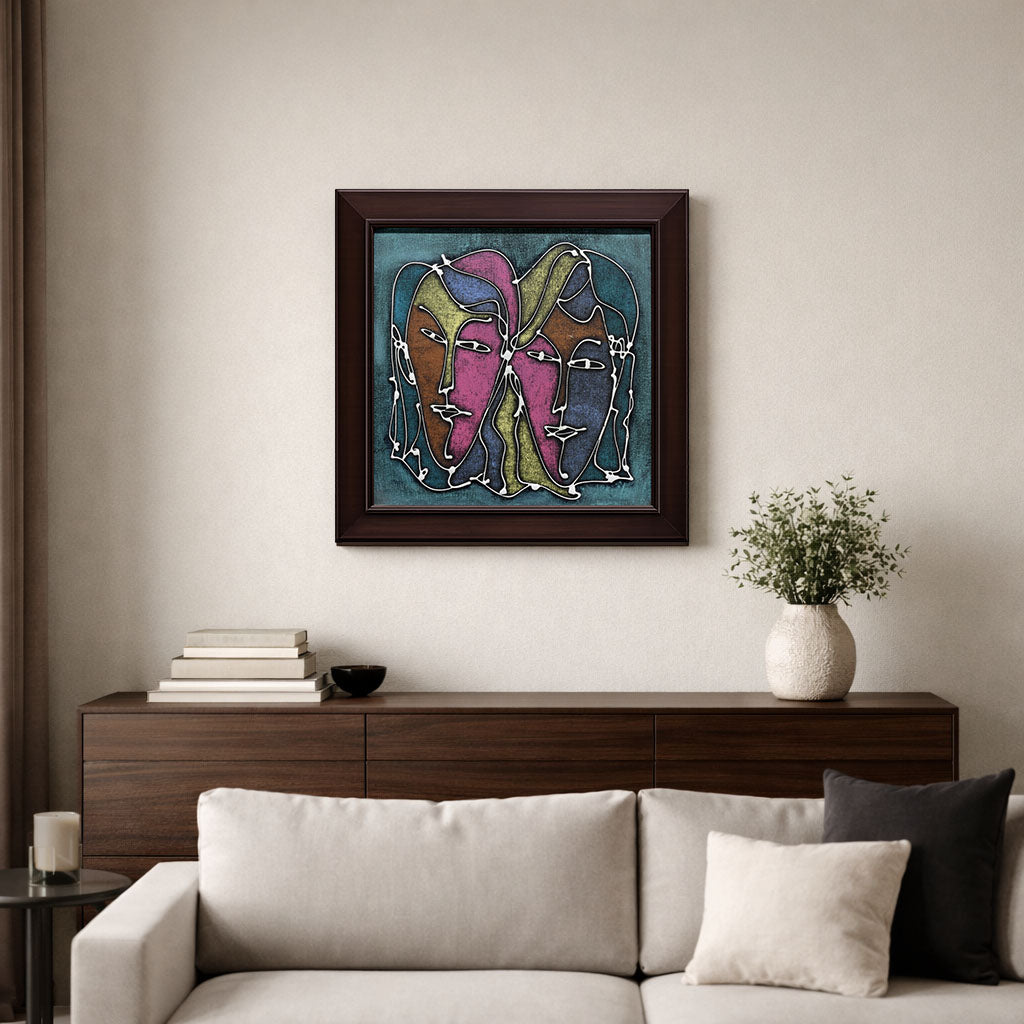 Abstract Faces Handmade Painting
