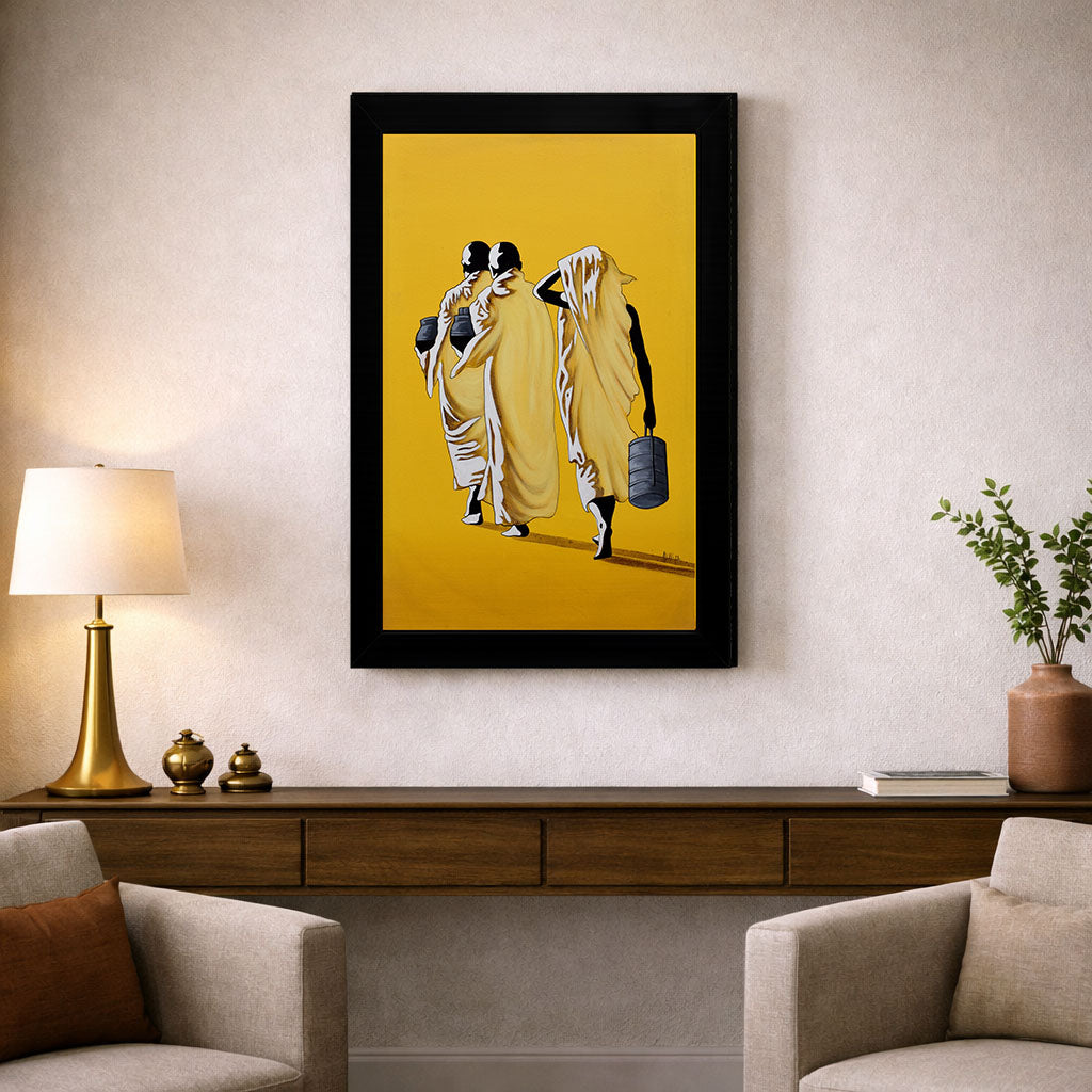 Walking Monks Handmade Painting