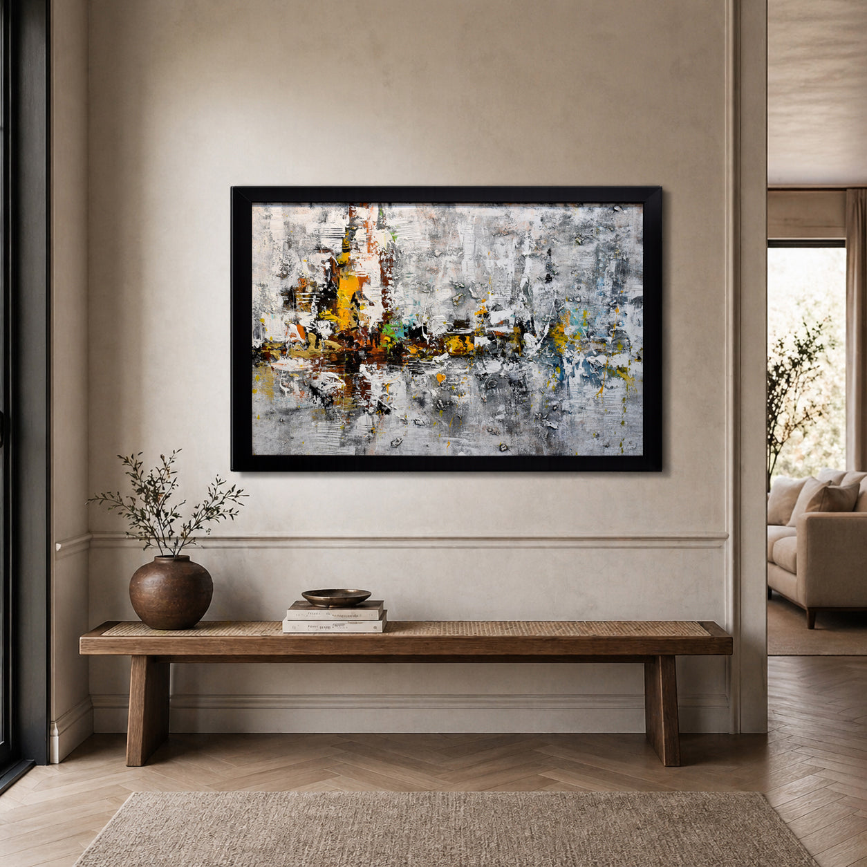 Abstract Cityscape Canvas Painting