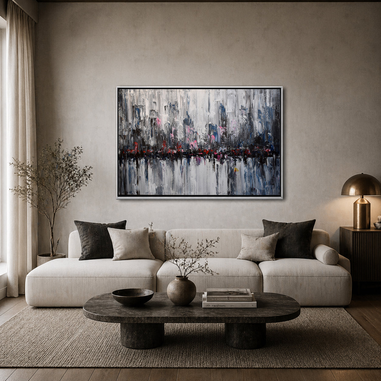Abstract City Skyline Painting
