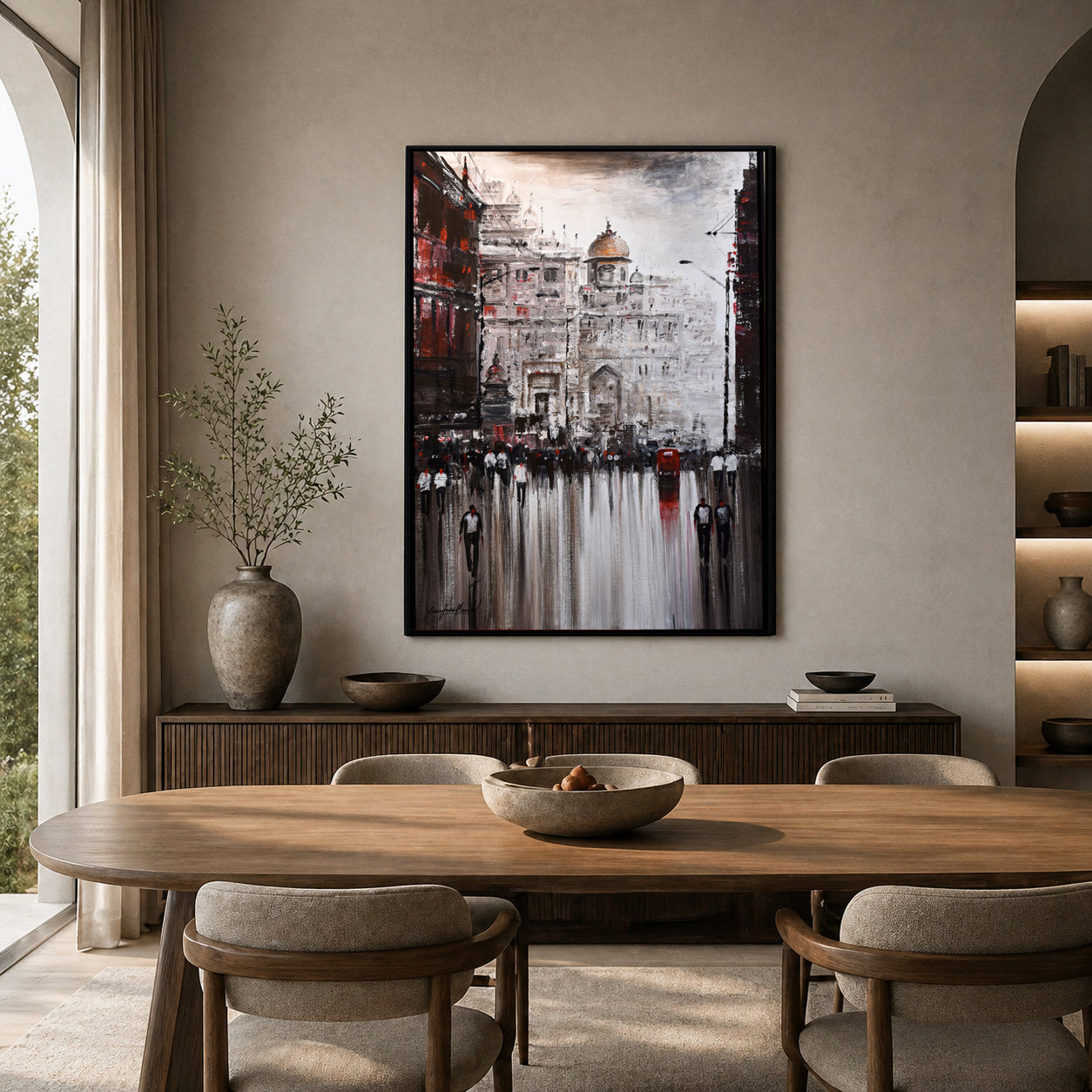 Vintage Architecture Cityscape Painting