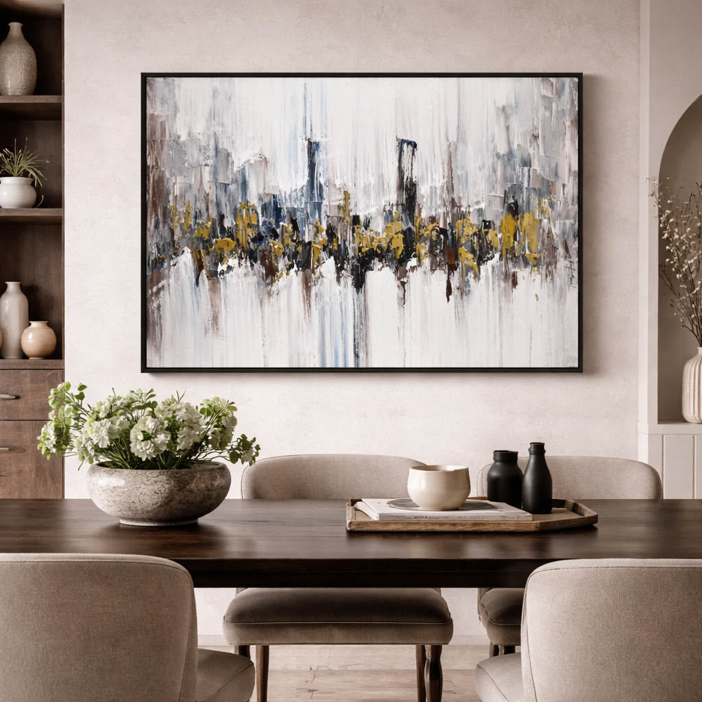 City Reflection Handmade Painting