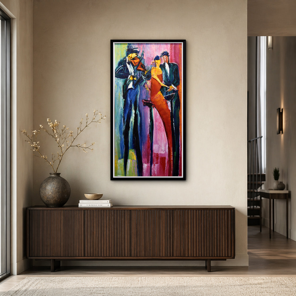 Abstract Jazz Musician Painting