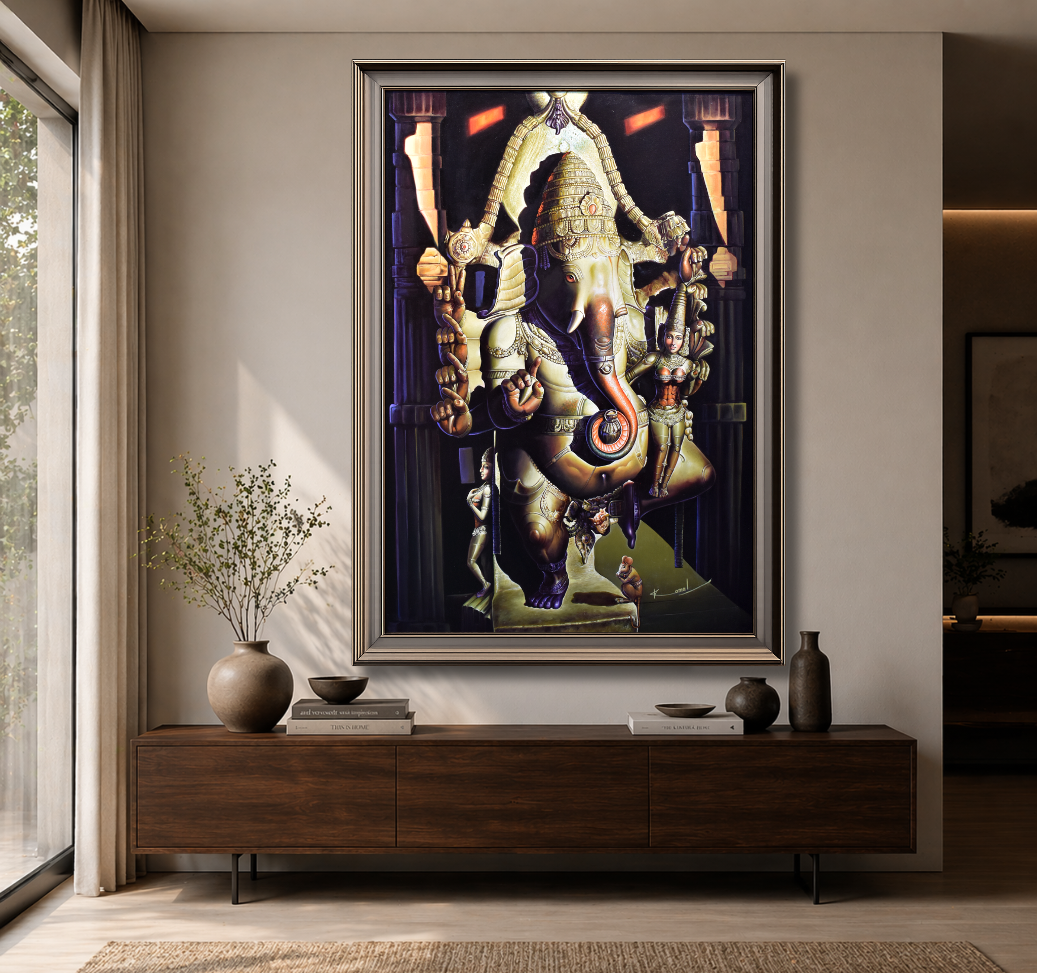 Lord Ganesha Classical Oil Painting