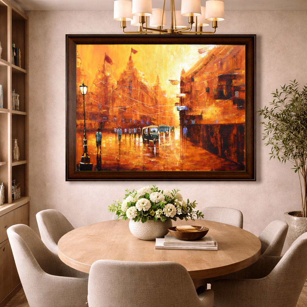 Golden City Handmade Painting