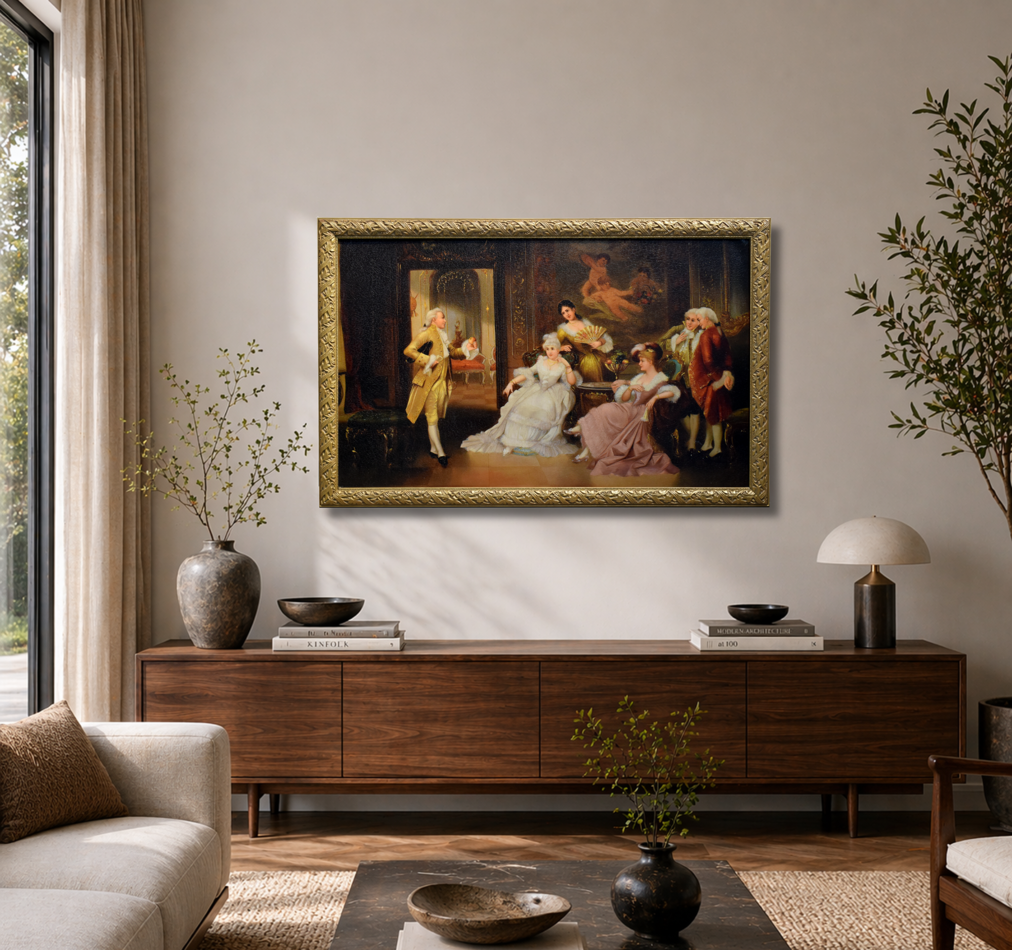 Vintage Royal Court Classical Wall Painting