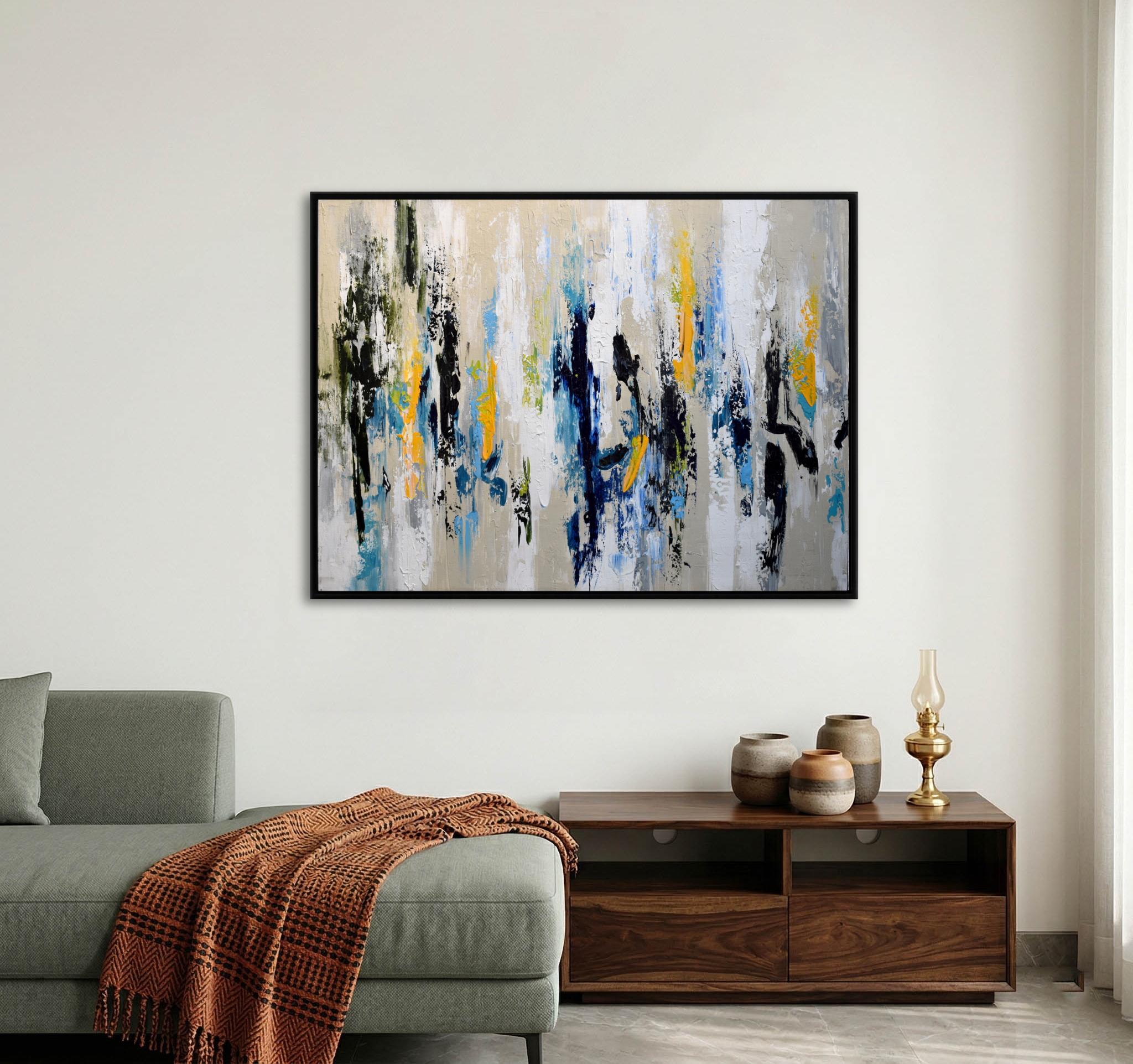 Modern Blue Grey Abstract