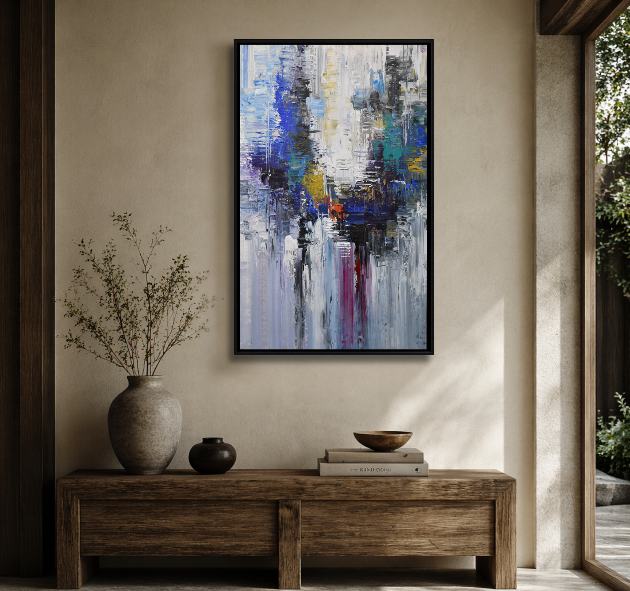 Vertical Blue Modern Abstract