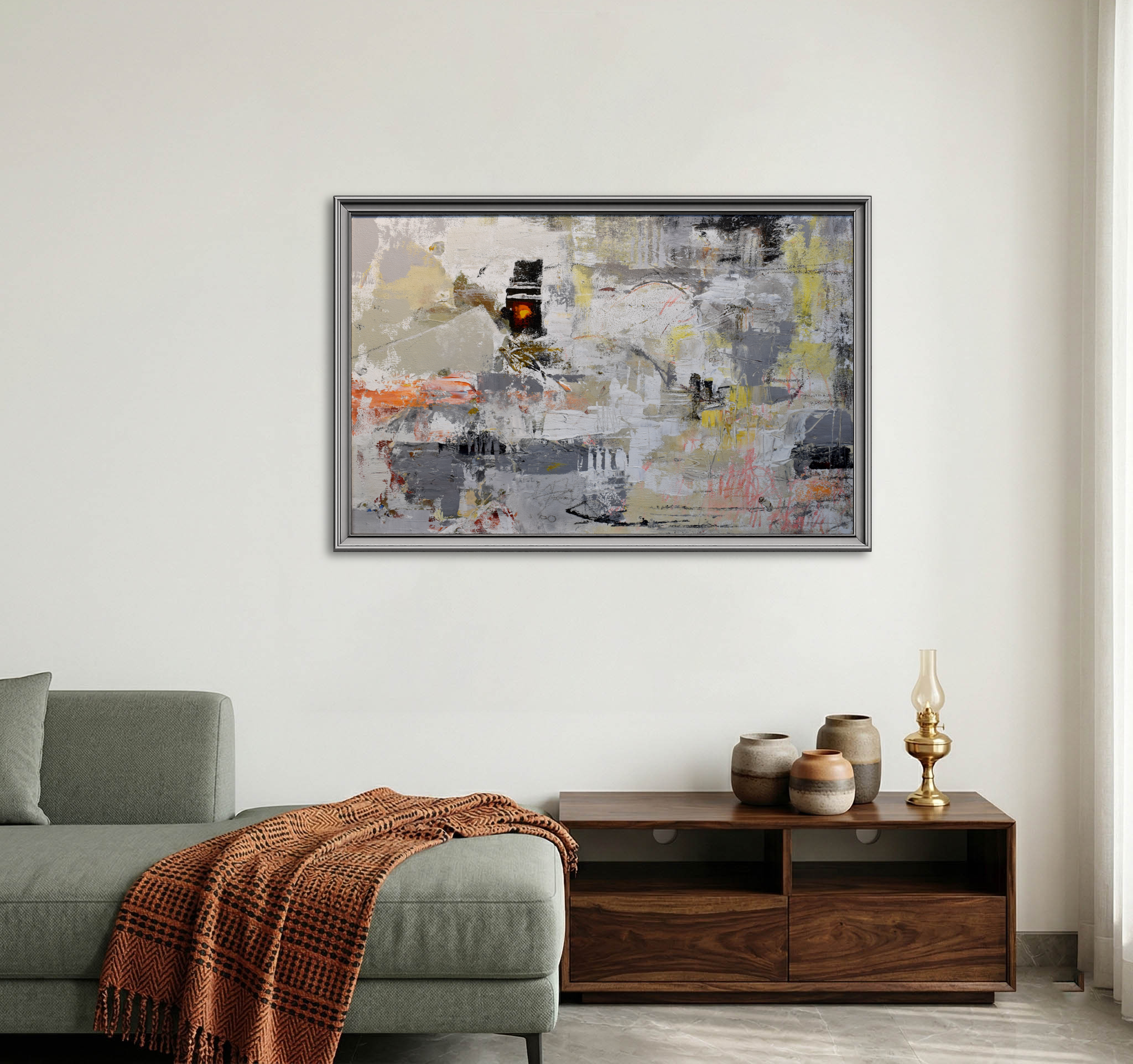 Grey Textured Abstract Wall Art