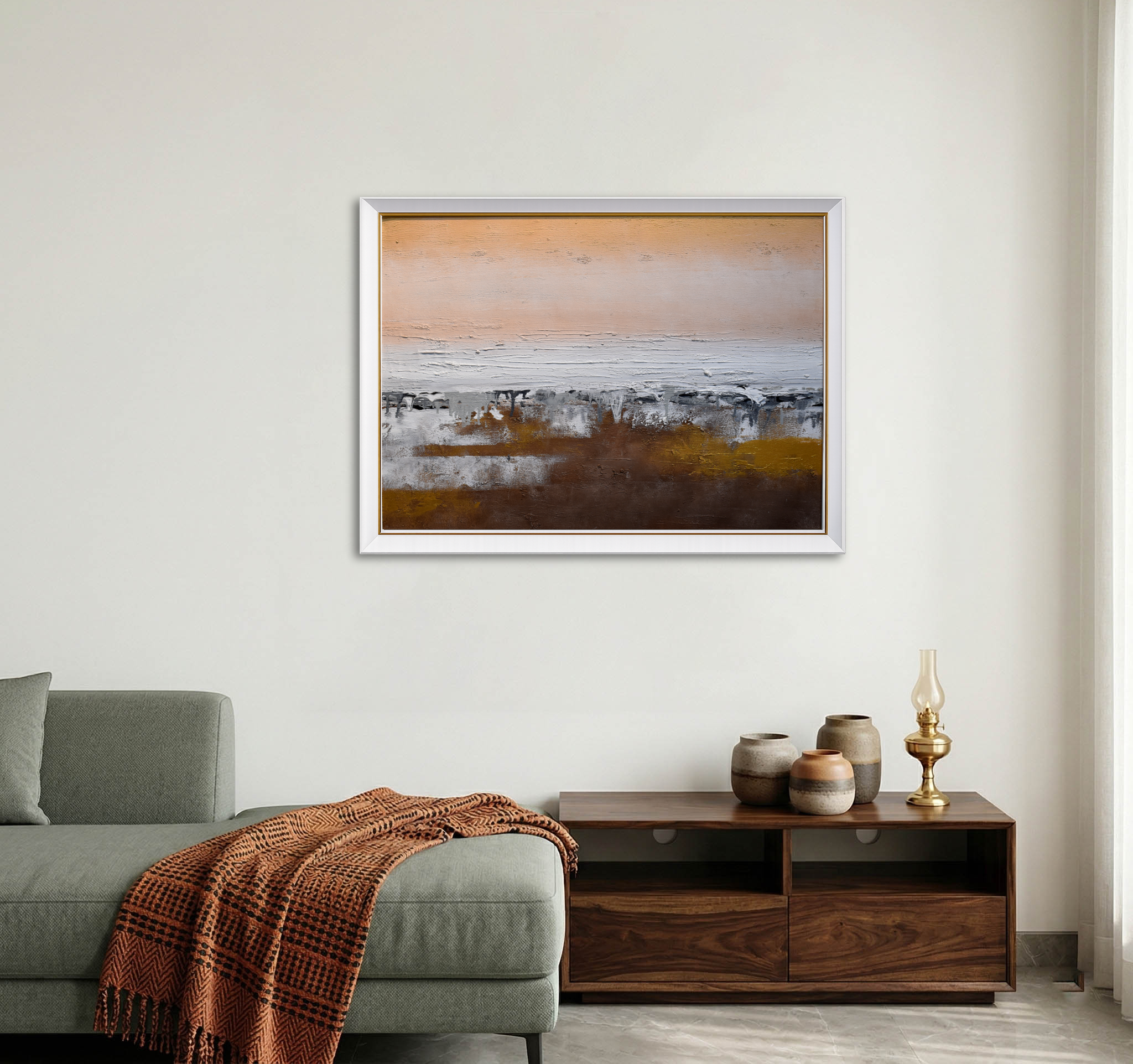Warm Horizon Abstract Wall Art