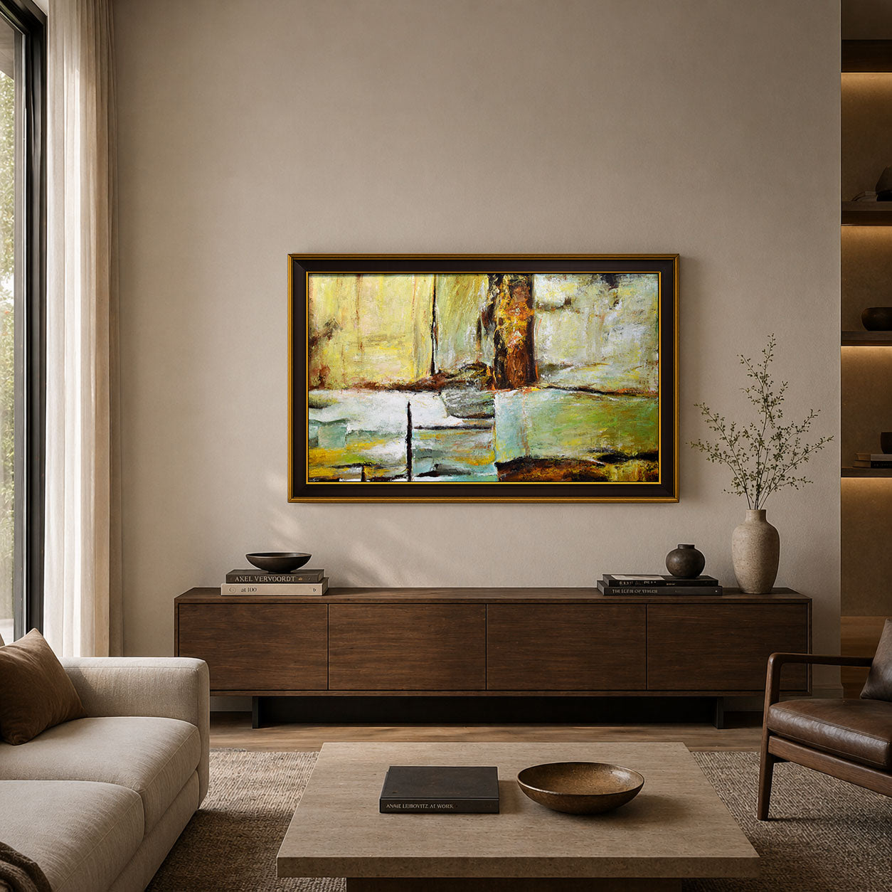 Soft Earth Abstract Landscape Painting