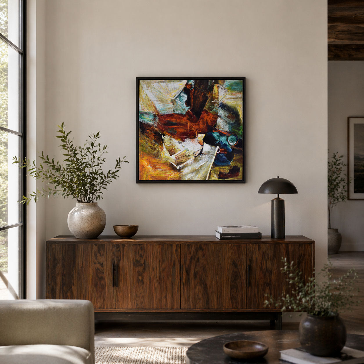 Abstract Modern Painting with Black Frame