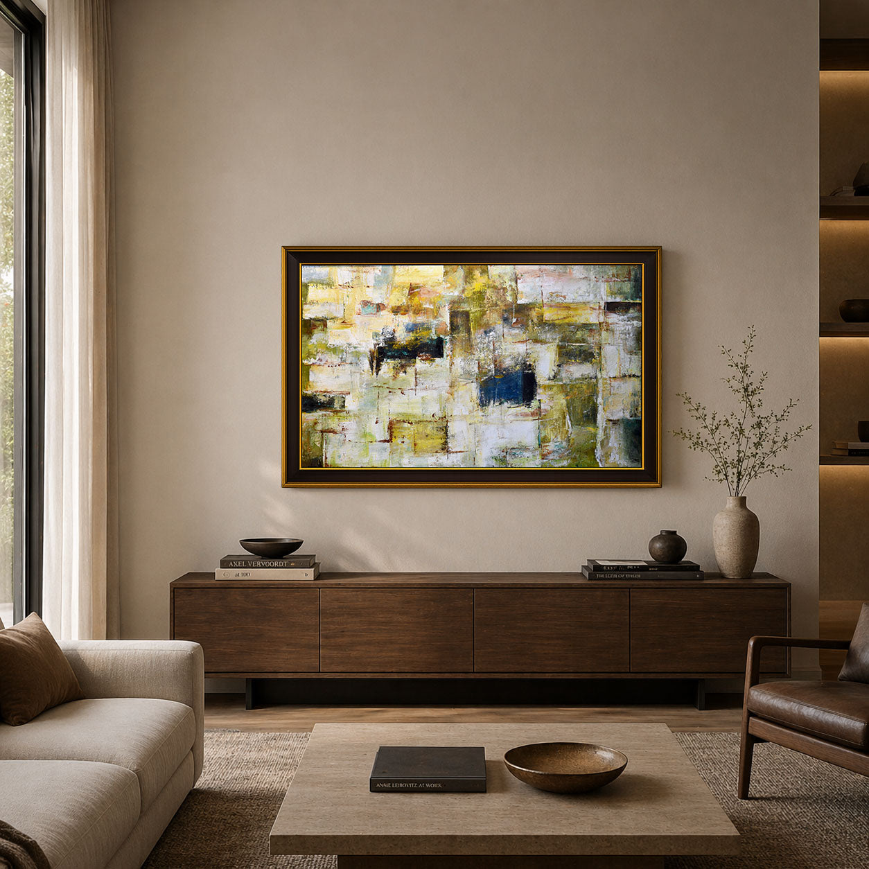 Muted Grid Abstract Modern Painting