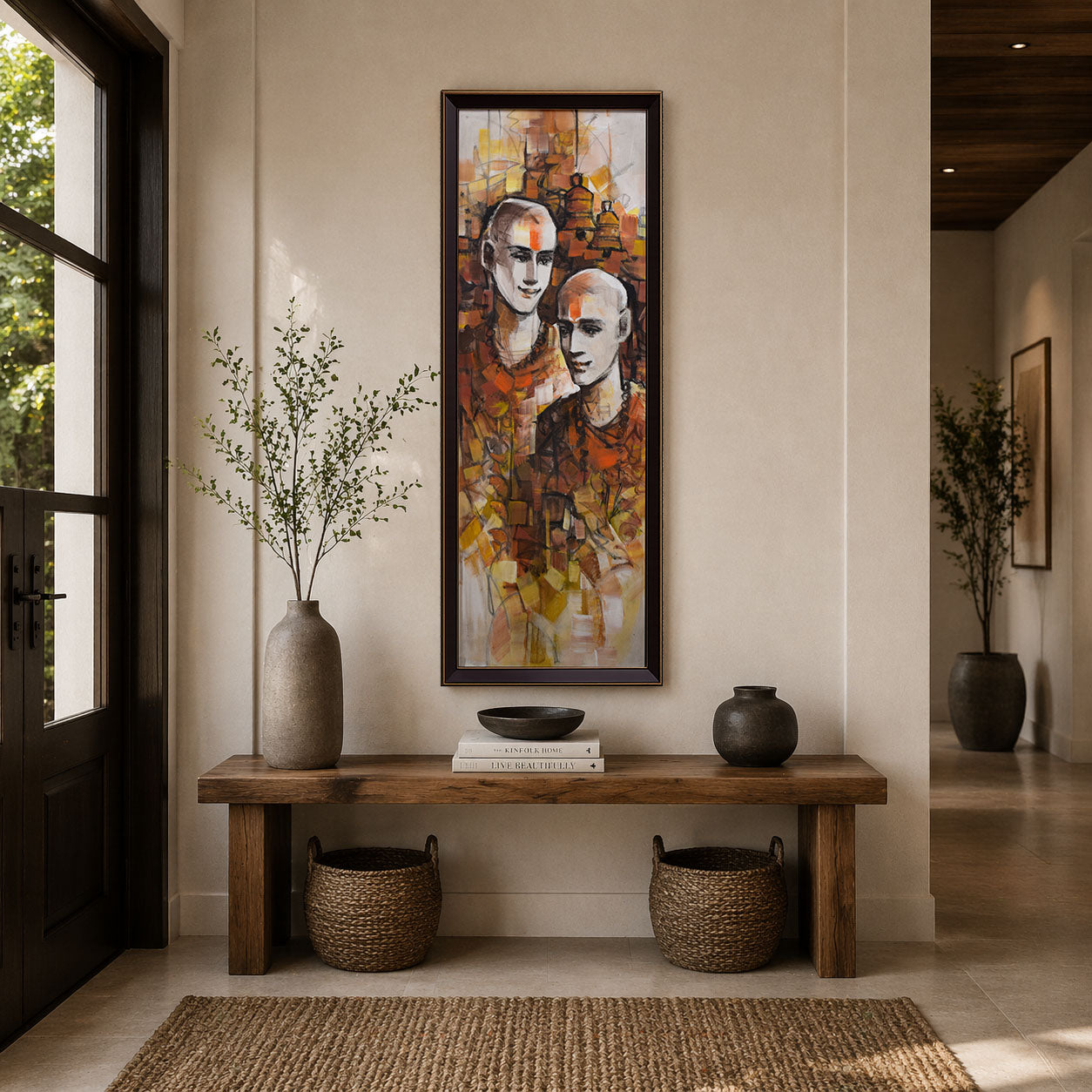 Spiritual Hindu Monk Vertical Wall Art