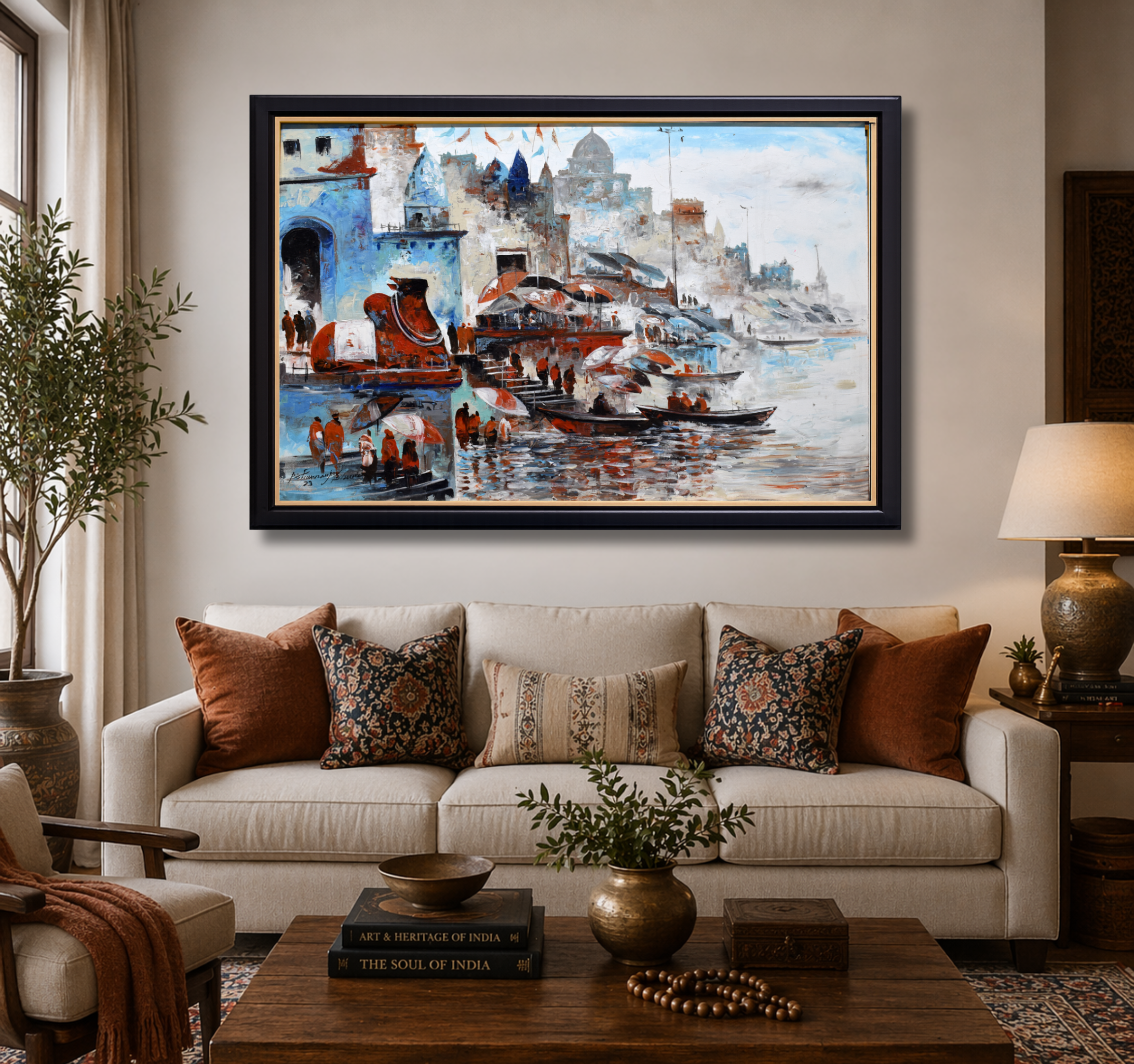 Varanasi Ghat Handmade Painting