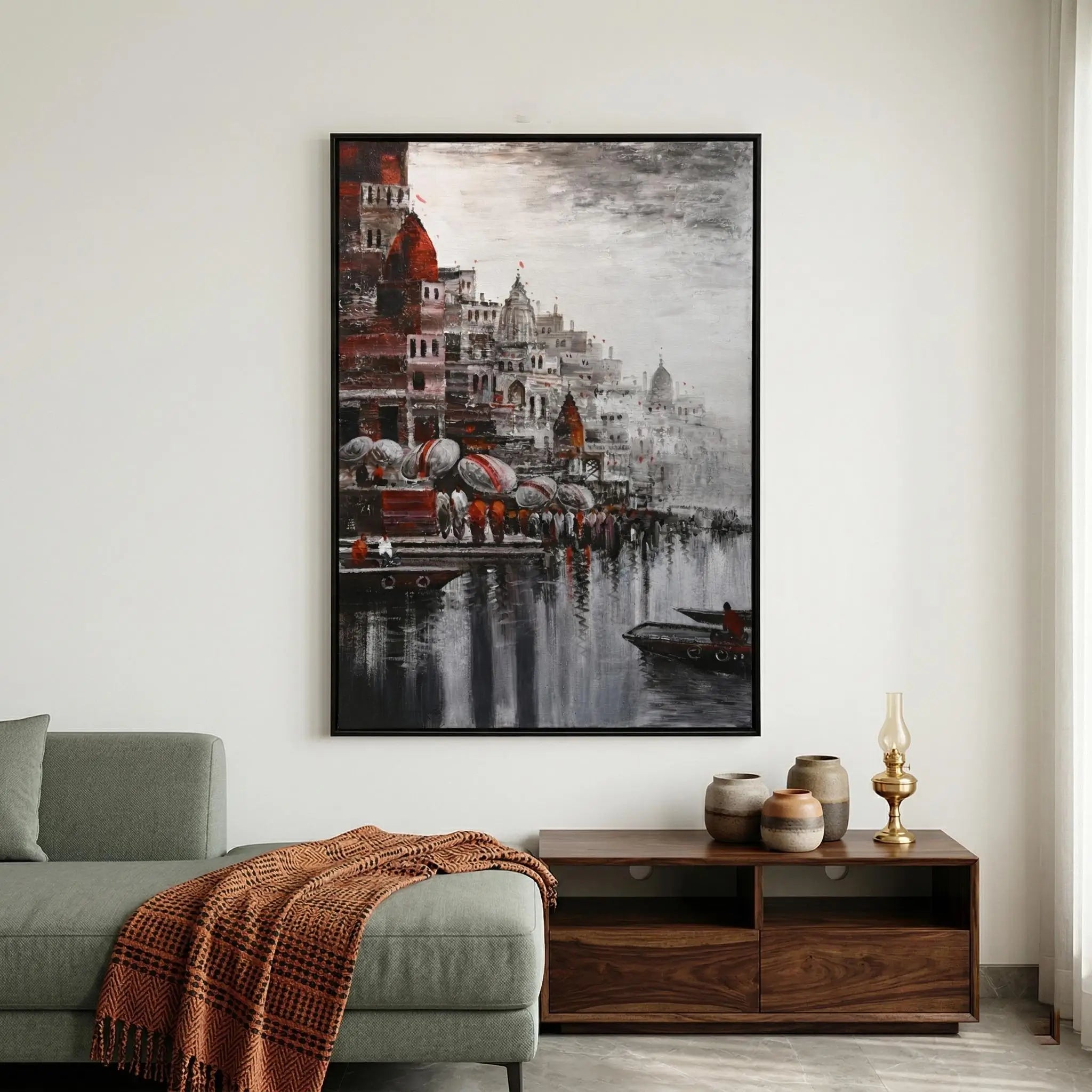 Banaras Red Reflection Wall Art