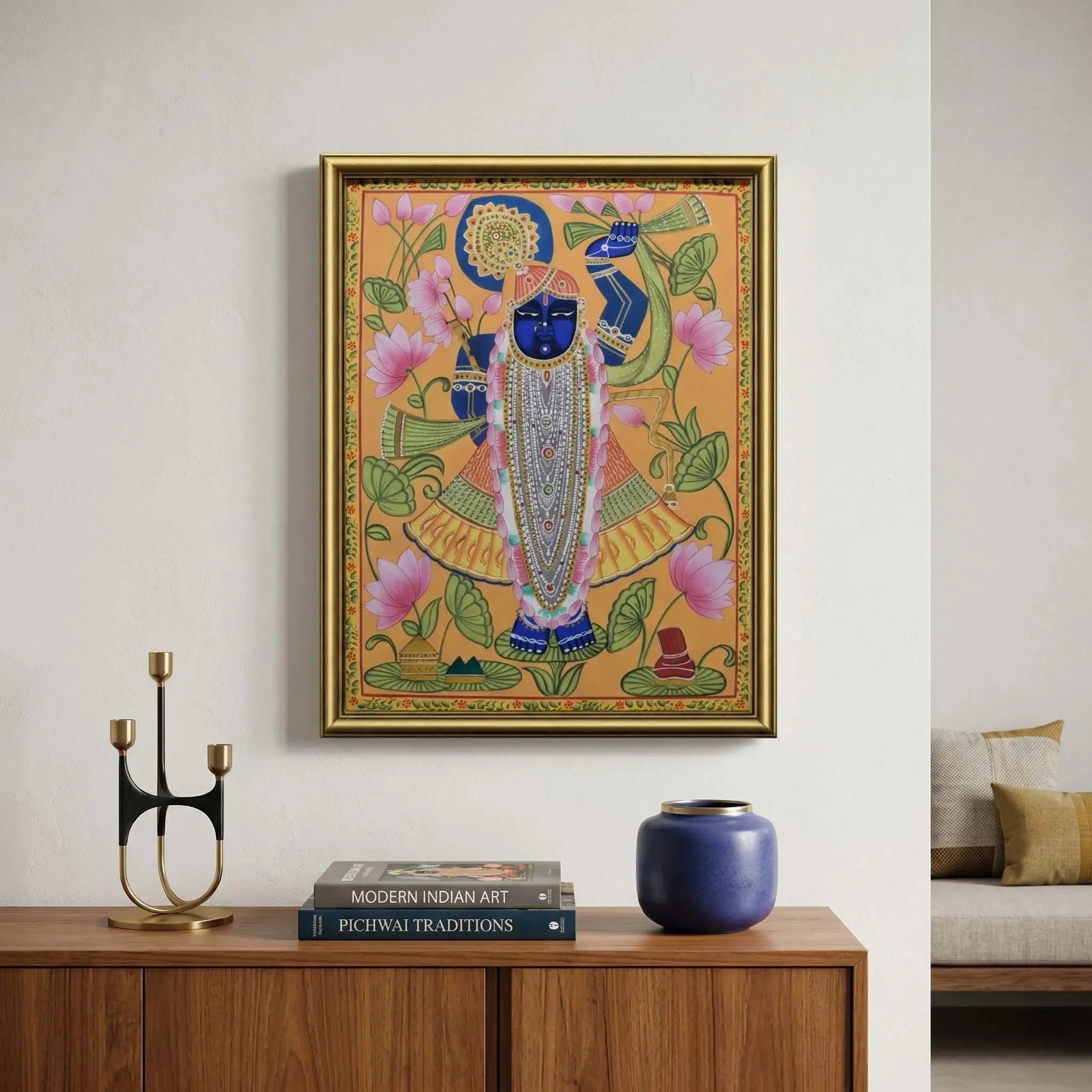 Shrinathji Lotus Pichwai Painting