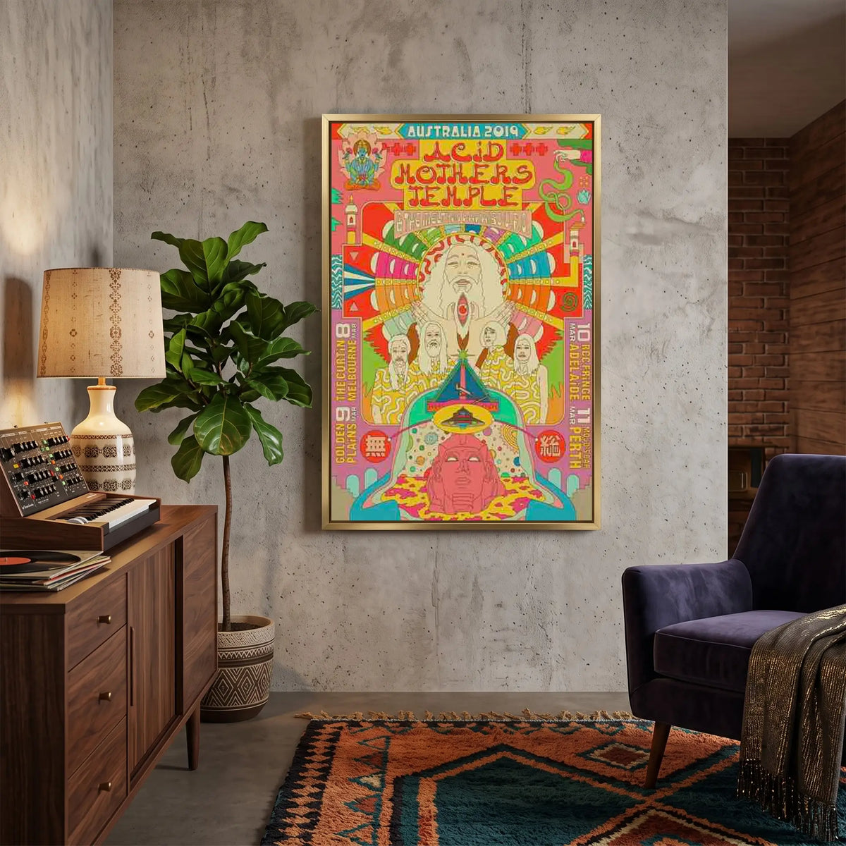 Psychedelic Australia 2019 Poster Wall Art | Framed Vintage Festival Canvas Print