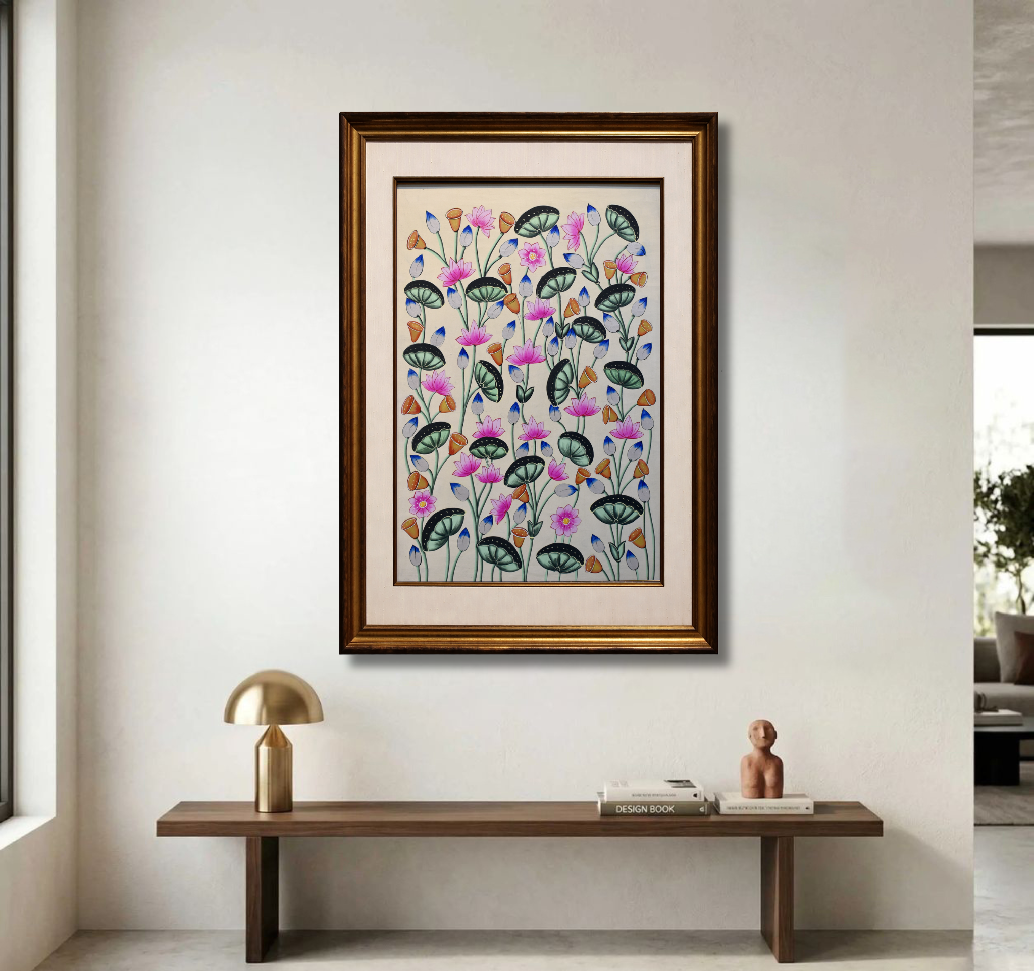 Lotus Botanical Vertical Wall Art