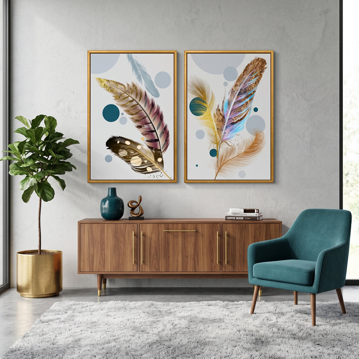 Feather Wall Art Set of 2