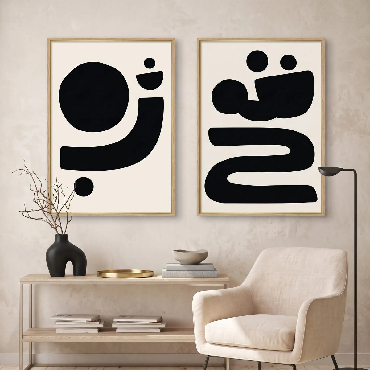 Minimalist Abstract Canvas Print Set of 2